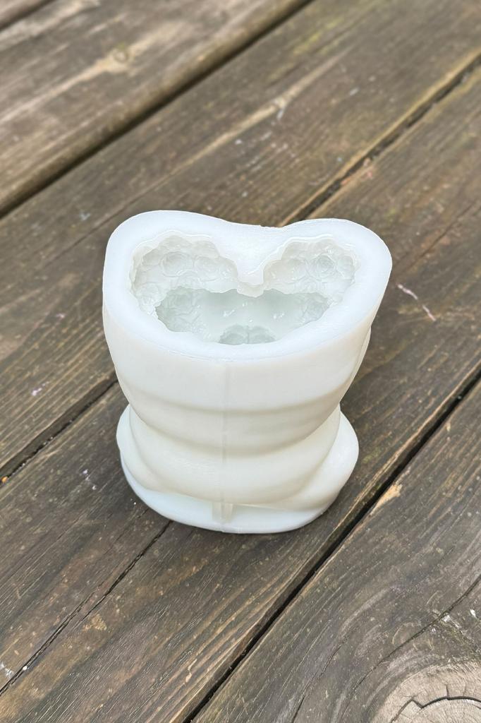 Tedy Bear Gül Dokulu Büyük Silikon Mum Kalıbı