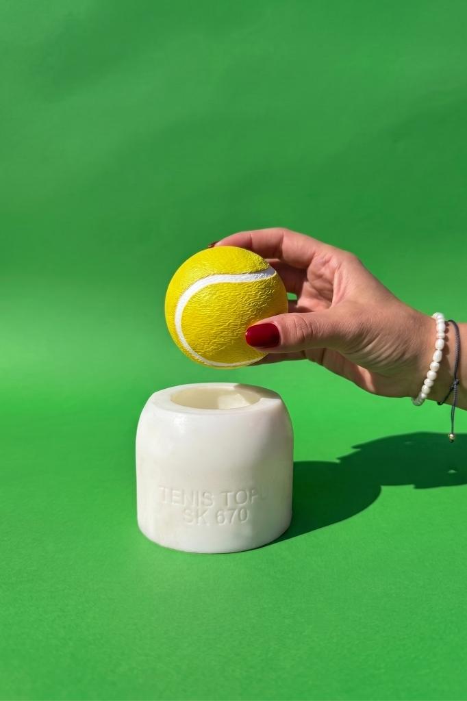 Tenis Topu Silikon Mum Kalıbı - Görsel 1