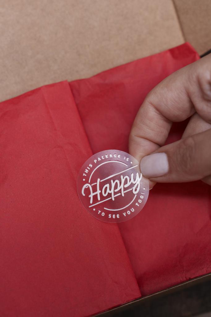 This Package İs Happy To See You Too Dairesel Şeffaf Etiket 100 Adet