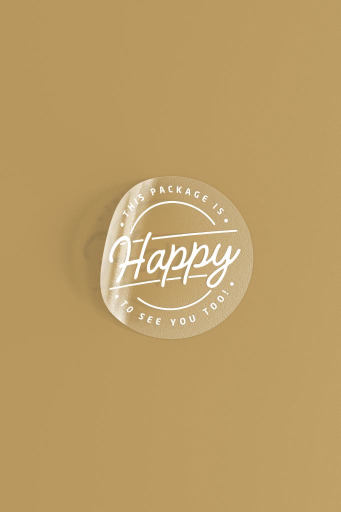 This Package İs Happy To See You Too Dairesel Şeffaf Etiket 100 Adet
