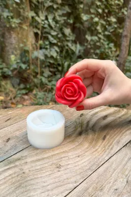 3D Gül Silikon Mum Kalıbı