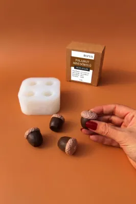 Palamut Mini Dörtlü Silikon Mum Kalıbı