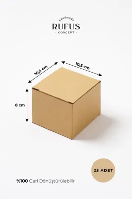 10,5X10,5X8cm Kilitli Kraft Kutu 25 Adet