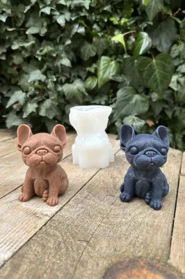 Fransız Bulldog Köpek Silikon Mum Kalıbı