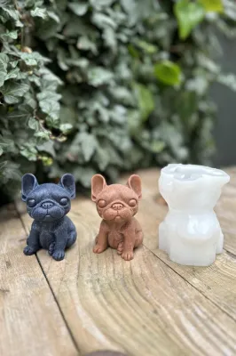 Fransız Bulldog Köpek Silikon Mum Kalıbı