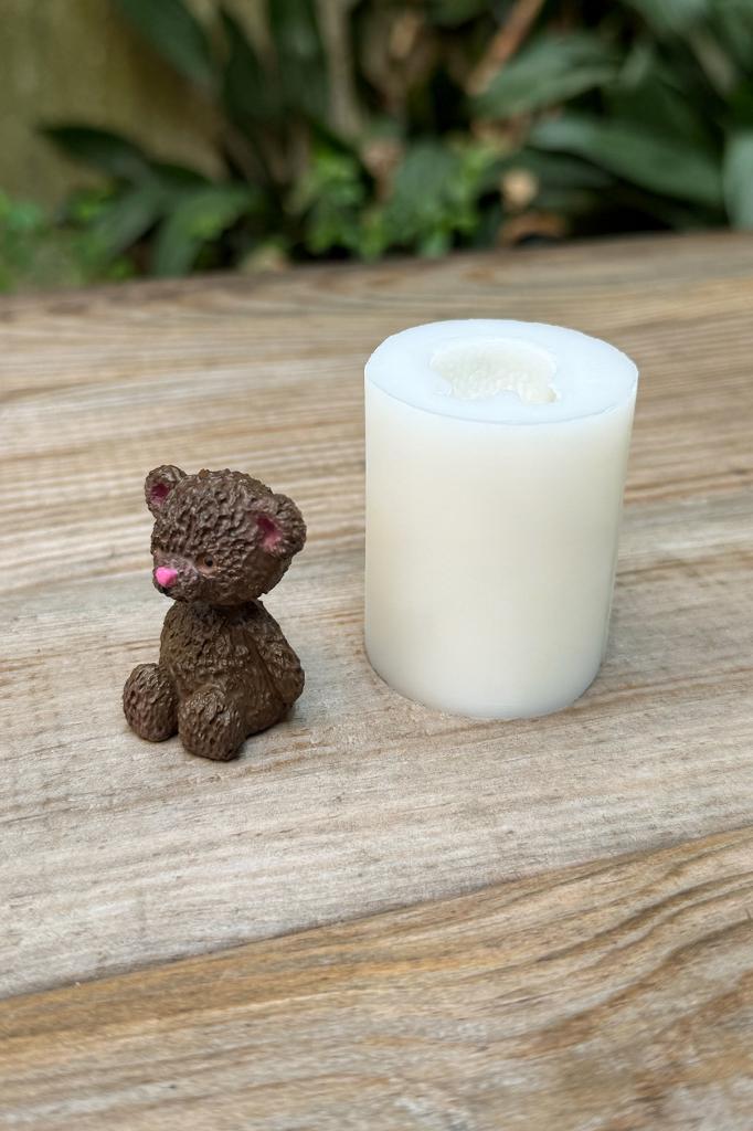 Tüylü Ayı Mini Silikon Mum Kalıbı