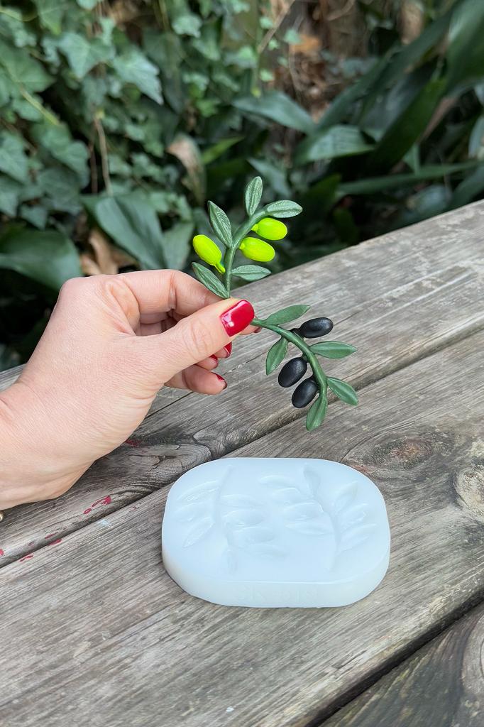 Zeytin Dalı İkili Silikon Mum Kalıbı